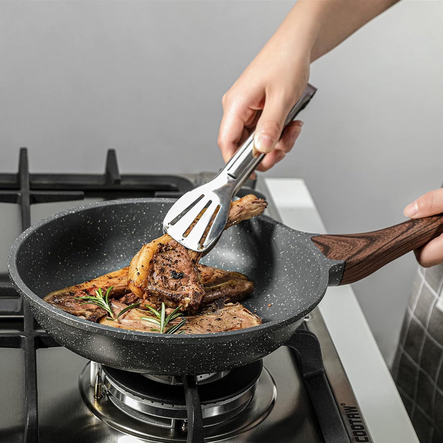 imageSENSARTE Nonstick Frying Pan Skillet Swiss Granite Coating Omelette Pan Healthy Stone Cookware Chefs Pan PFOA Free 9511 Inch