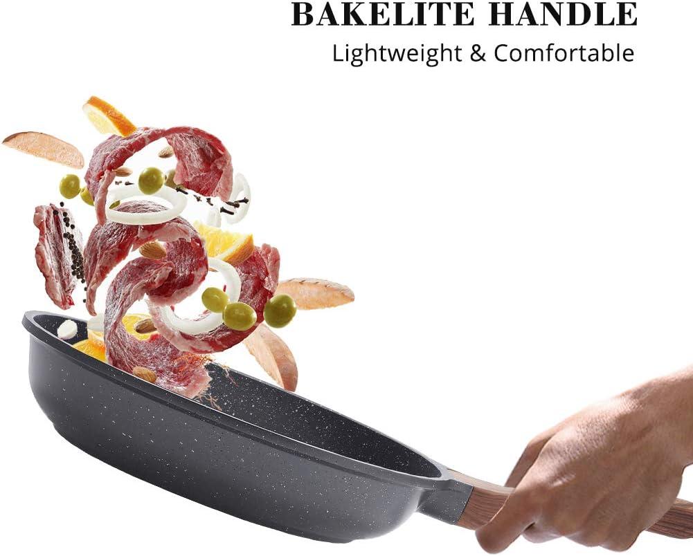 imageSENSARTE Nonstick Frying Pan Skillet Swiss Granite Coating Omelette Pan Healthy Stone Cookware Chefs Pan PFOA Free 9511 Inch