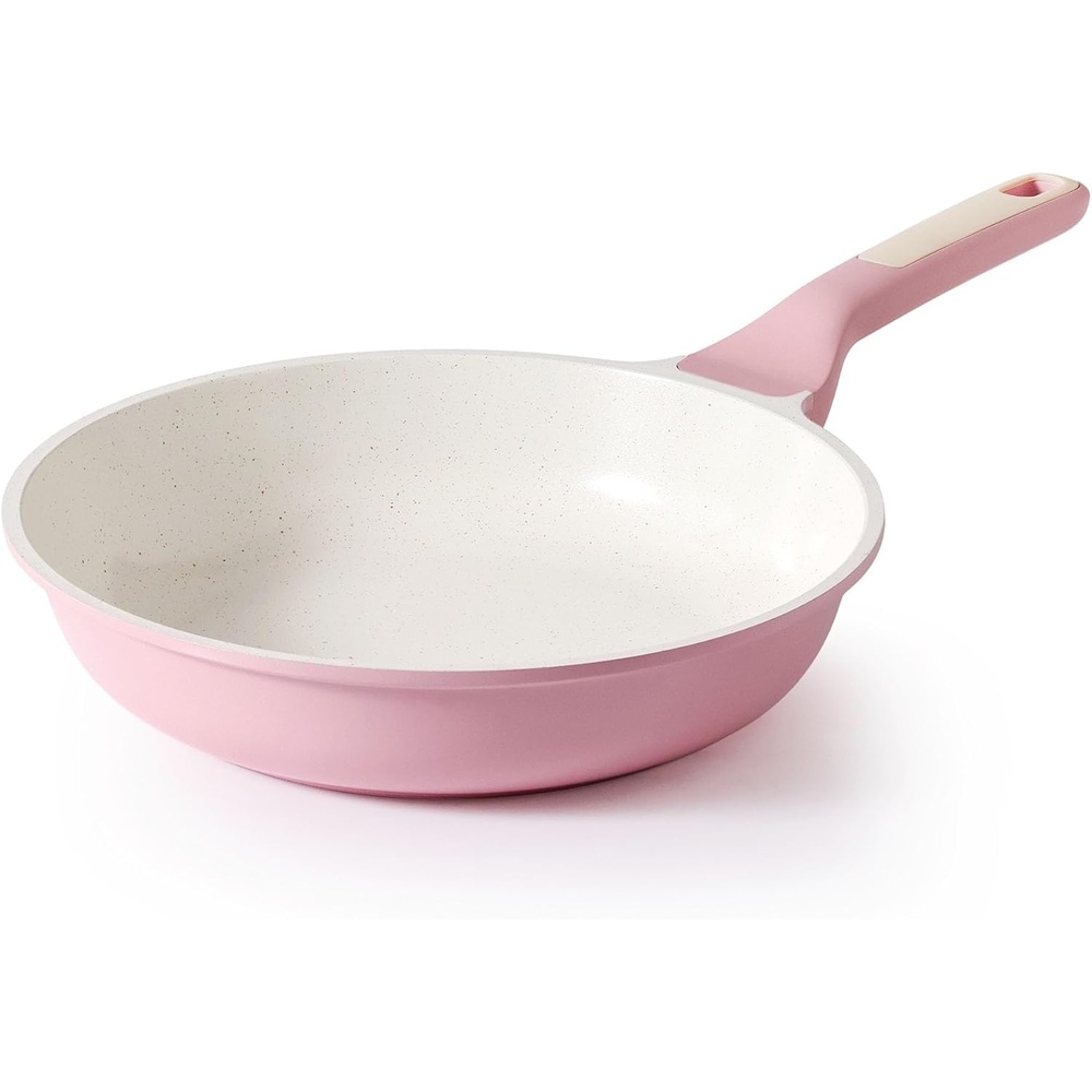 image:imageSENSARTE Nonstick Frying Pan Skillet 12 Inch Omelette Pan with Swiss Granite Coating Healthy Induction Cookware Chefs Pan PFOA FreeSakura Pink