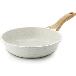 SENSARTE Nonstick Frying Pan Skillet, 12 Inch Omelette Pan with Swiss Granite Coating, Healthy Induction Cookware Chef’s Pan, PFOA Free(White)