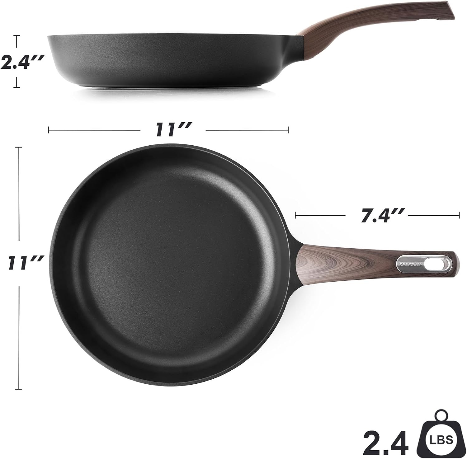 image:imageSENSARTE Non Stick Frying Pan 95 Inch Non Toxic Skillet with LidBlack 01