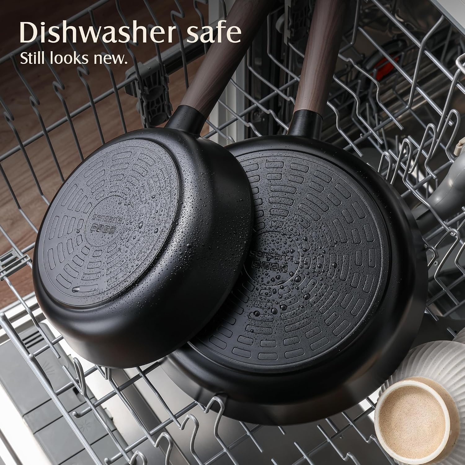 image:imageSENSARTE Non Stick Frying Pan 95 Inch Non Toxic Skillet with LidBlack
