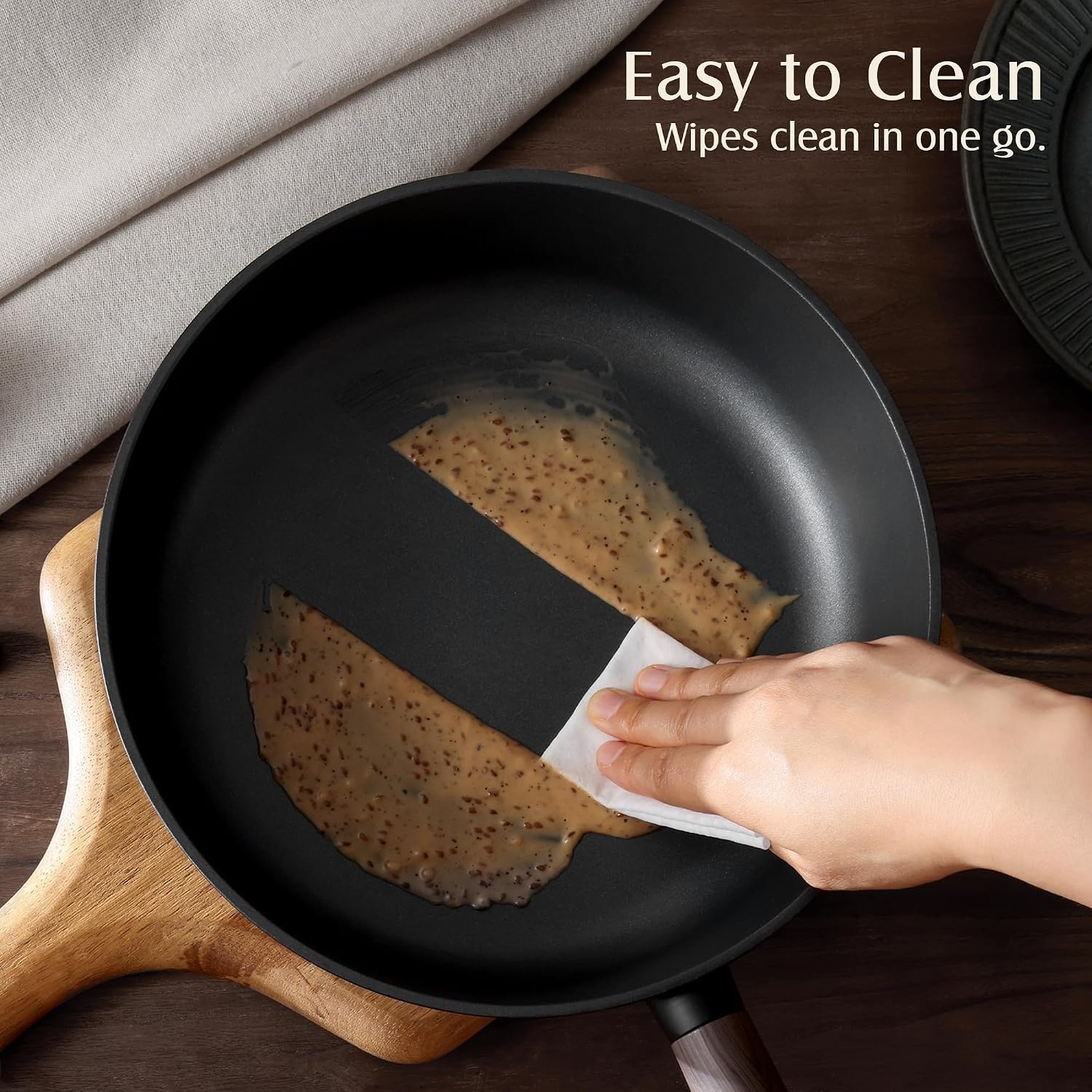 image:imageSENSARTE Non Stick Frying Pan 95 Inch Non Toxic Skillet with LidBlack